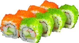 SALMON AVOCADO MAKI Sushi roll, nori, freshly