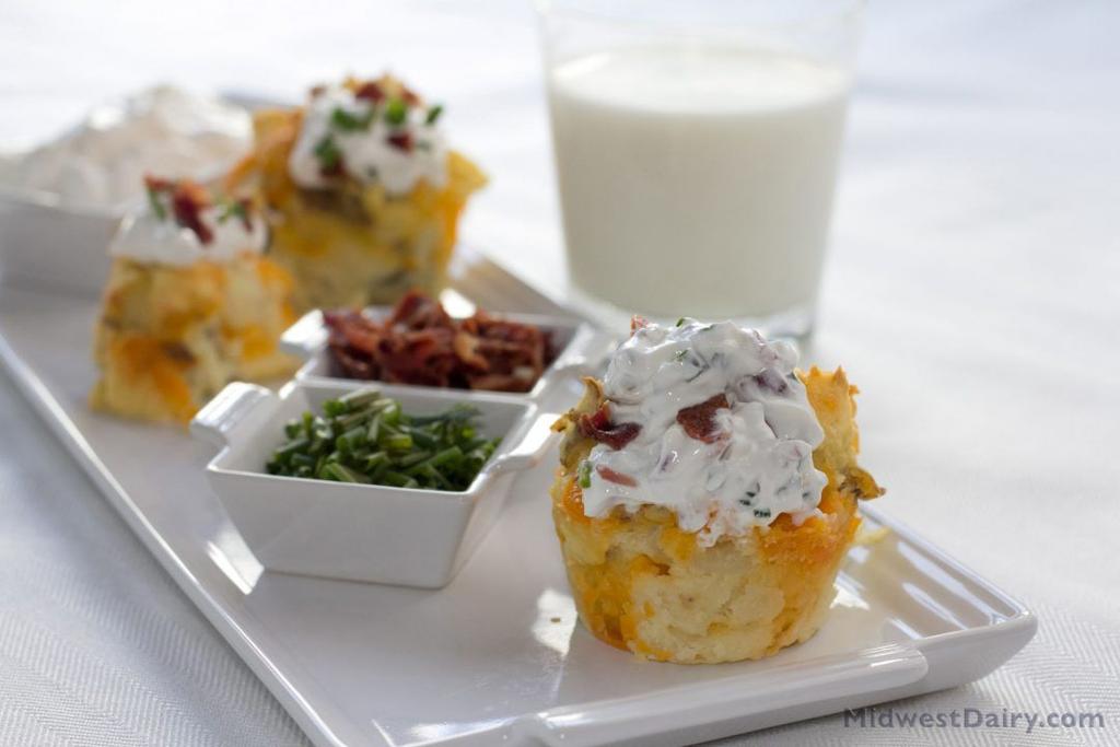 Anytime posts - Recipes Transform your spuds by using muffin tins for these baked potato cupcakes. http://bit.