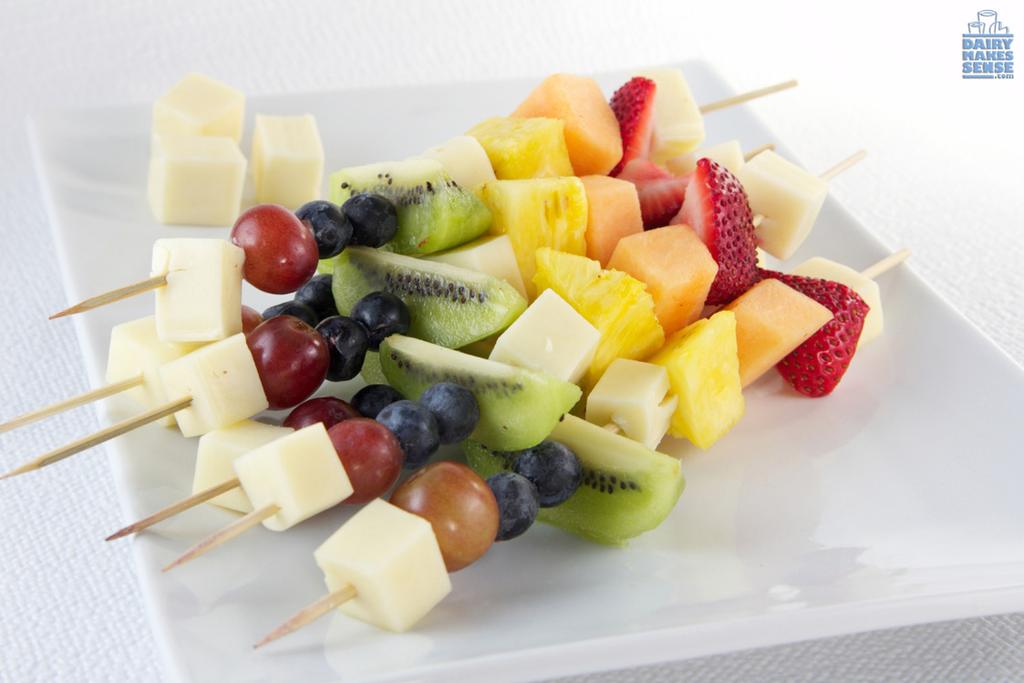 Anytime posts - Recipes Serve these rainbow fruit and cheese kabobs as a nutritious snack for kids while they are home from school.