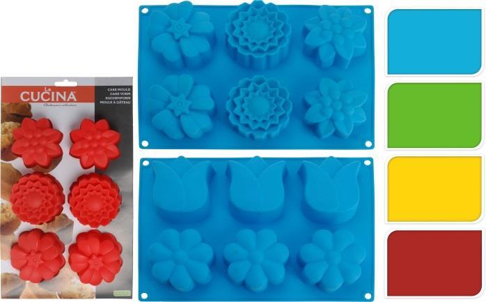 :4 COLOURS ( RED / GREEN /YELLOW /BLUE) MOULE EN SILICONE - CAKEFORM SILICONE LFGB APPROVED