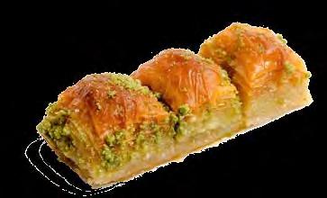 creamy, pudding-like filling, and soaked with a scented simple syrup BAKLAWA $50 / $100