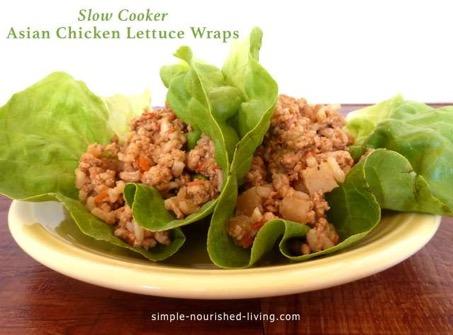 Asian Chicken Lettuce Wraps 2 pounds ground chicken 4 teaspoons minced garlic 4-quart 10 mins 3 hrs 3 hrs, 10 mins 6 1 red bell pepper, cored and finely chopped ½ cup hoisin sauce 2 tablespoons soy