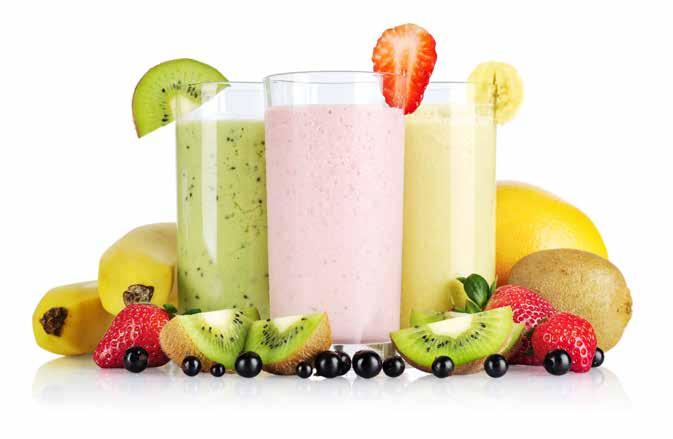 Fruit Smoothies With Real Fruit Made with Yogurt & Frozen Fruit Big Berry Blast Veggie Power Strawberry Banana Your Choice of Three