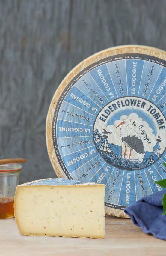 La Cigogne Elderflower Tomme from the Alsace For only a few weeks in late spring, fields of elderflower bloom throughout Northern Europe, and are especially prized in the French Alps.