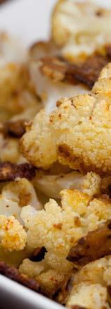 Baked Cauliflower (Serves 3-4) 1 large head of cauliflower 1 2 cup crushed Mary s Gone Crackers Crumbs 1 4 cup coconut oil, melted 1 2 tsp garlic powder 1 8 tsp salt 1 pinch of red pepper flakes 1