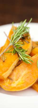Sweet Potato Rosemary Fries (Serves 4) 4 sweet potatoes, peeled and cut into fries 1 2 stick grass-fed butter, melted 4 T coconut oil 1 T rosemary 2 tsp salt and pepper Preheat