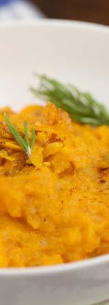 Whipped Sweet Potatoes (Serves 4-6) 4 large sweet potatoes 1 cup coconut milk 2 bay leaves 1 2 tsp cinnamon pinch of nutmeg 1 2 orange, zest 2 T honey Preheat oven to 350 degrees F.