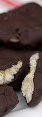 Chocolate Coconut Clusters (Serves 4-6) 1 bag of unsweetened coconut flakes, shredded 2 3 cup melted coconut oil 1 2 cup almond butter 1 T vanilla 1 cup dark chocolate In a bowl, mix all but the
