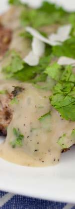 Baked Grouper with Coconut Cilantro Sauce (Serves 4) 2 T coconut oil 4-6 ounce pieces of wild-caught grouper 1 4 tsp sea salt 1 2 tsp curry 1 2 cup coconut milk 1 2 cup cilantro leaves 1 tsp ginger 2