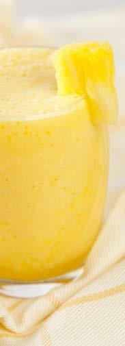 Pina Colada Smoothie (Serves 1) 1 2 cup pineapple 1 2 frozen banana 1 scoop vanilla protein powder 1 2 cup