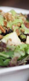 Fall Salad with Green Dressing (Serves 4) 1 head romaine lettuce, chopped 4 cups fresh spinach 2 apples, chopped 1 cup raisins 1 cup raw pecans 1 cup crumbled goat cheese Raw Maple Green Dressing 10