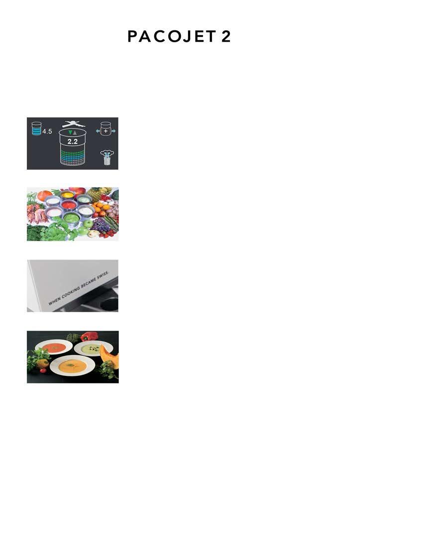 InnovativefeaturesdevelopedforPacojet2: New colorgraphicdisplayandtouchscreenwithintuitiveicons