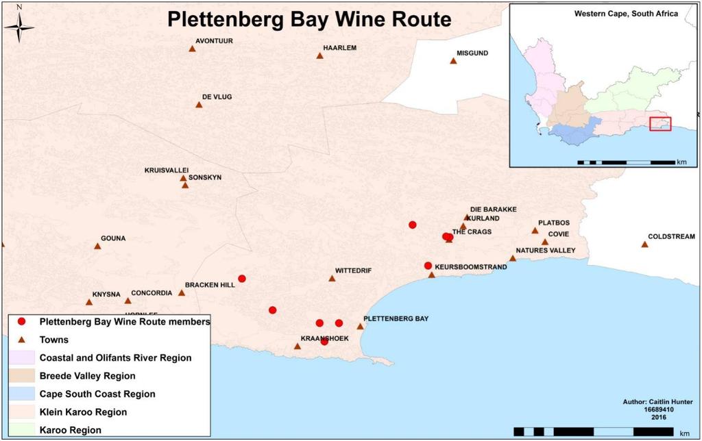 158 Geographical factors for the production of quality wine grapes The Plettenberg Bay area is characterised by cool climatic conditions.