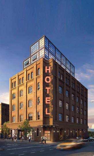 HOTEL & NEIGHBORHOOD ROOMS: Wythe Hotel is a boutique, privately owned and operated hotel. The hotel has 70 guest rooms and can accommodate small room blocks.