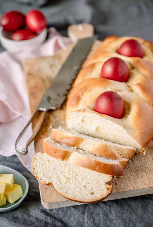 Greek Easter Bread TRADITIONALLY KNOWN AS TSOUREKI, THIS BEAUTIFULLY BRAIDED SWEET BREAD IS A STAPLE DURING GREEK EASTER. SERVE WARM WITH NUTELLA FOR A SERIOUSLY INDULGENT BREAKFAST TREAT!