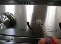 Gas Conversion Step 5: Adjustment of Control Valves for Main Burner, Side burner. a Remove all control-knobs with 5/32 Allen wrench (provided) b.