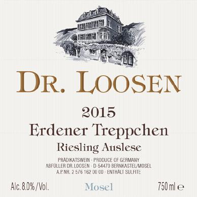 Highlights from the Press Dr. Loosen 2015 (page 8) [90] Wine Spectator Lots of apricot, peach and white cherry flavors in this zesty style, which has bright acidity, with some orange peel accents.