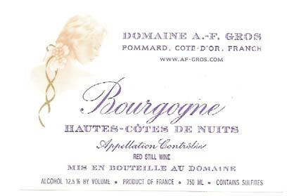 2010 Domaine A-F Gros Bourgogne Hautes Cotes de Nuits Usual Price $46.50 Pre-Arrival Price $39.