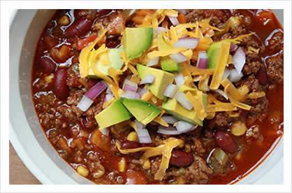 Veggie Chili Ingredients - Serves: 4-2 tsp. Butter, divided - Sea Salt and Ground Black Pepper - 1 cup chopped Red Bell Pepper - 1 medium Onion, coarsely chopped - 2 tsp. Chili Powder - 1 tsp.