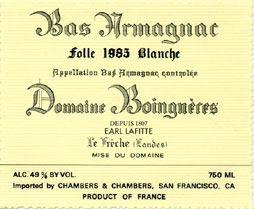 The armagnacs of Boingnères display good depth of focussed fruit while retaining plenty of finesse. Their vintages are always bottled in their natural state.
