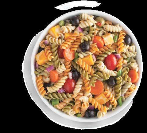 on the lighter side sides and salads A gallon serves 25-30 people BLT PASTA SALAD Garlic-Herb Chicken Breast with Grilled Vegetables...$8.
