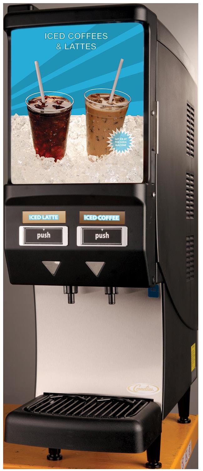 QUEST ELITE 2000 2 FLAVOR POST-MIX COLD COFFEE DISPENSER FEATURES Wide product/ratio capability Handles a wide range of post-mix products including juices with pulp, teas and cold coffees Frost-free