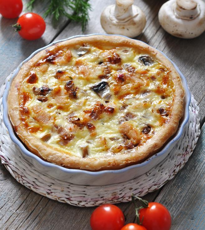 Chicken Quiche Useful for festival leftovers. Can substitute chicken with turkey or ham.