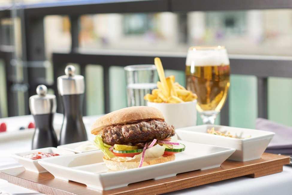 OUR SPECIAL Escape Burger Swiss beef Burger flambéed with whiskey served with tomato, cucumber, red onions iceberg lettuce, homemade Freienhof burger