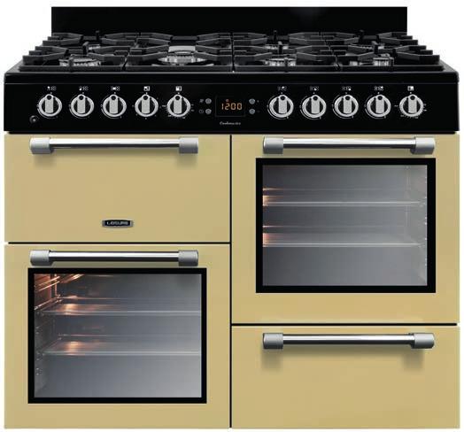 100cm 100cm COOKMASTER COOKMASTER Electric CK100C210 Cookmaster 100cm Electric CK100G232 Cookmaster 100cm Gas With a 5 zone ceramic hob and 2 large electric ovens, this full electric cooker offers