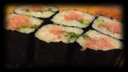 topped with fly fish roe Rainbow Maki $16.