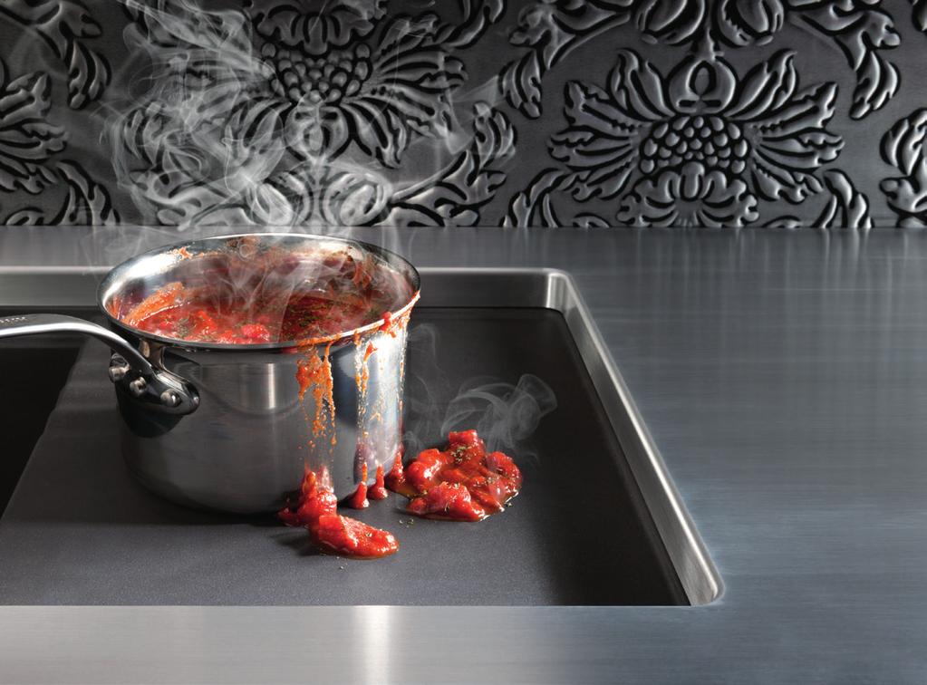 SILGRANIT II s patented 80% rock-hard granite material resists hot pans, plus stains from foods like spaghetti sauce, berries and red