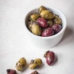 9KG PLASTIC JARS Marinated Mixed Olives Whole or Pitted Plump green olives and