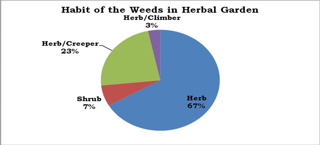 Table - (2) Family wise Diversity of the Weeds in Herbal Garden. S. No. Family Herb Herb/ Shrub Herb/ Total Climber 1. Asteraceae Herb 4 - - - 4 2. Amaranthaceae Herb/ 1 - - 1 2 3.