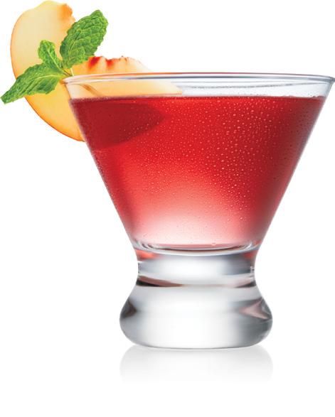 55 CRIMSON PUNCH 2 parts Three Olives Peach Vodka 1 part cranberry juice Mix all ingredients in a shaker filled with ice. Strain into a marini glass. Add simple syrup to taste.