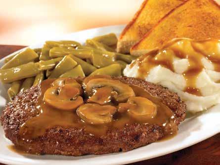 59 Chopped Steak* With savory mushroom gravy (Cal 650-1540) 8.19 YOUR CHOICE OF TWO SIDES Baked potato (Cal 360) Mashed potatoes (Cal 140) Onion rings (Cal 660) 1.