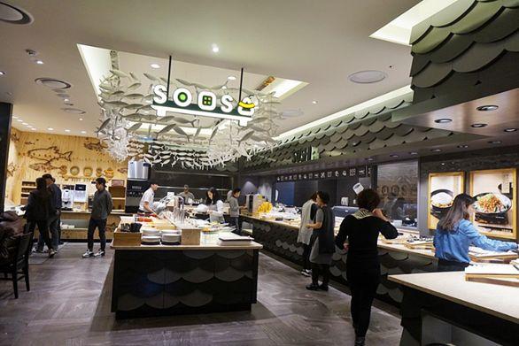 Soosa is a sushi buffet, with a very large selection of fresh and