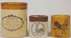 25ins tall, two tone cheese pot, NEW ZEALAND DEFIANCE CLUB CHEESE, with Rooster tm, Very rev 413 416. DEFIANCE 3.