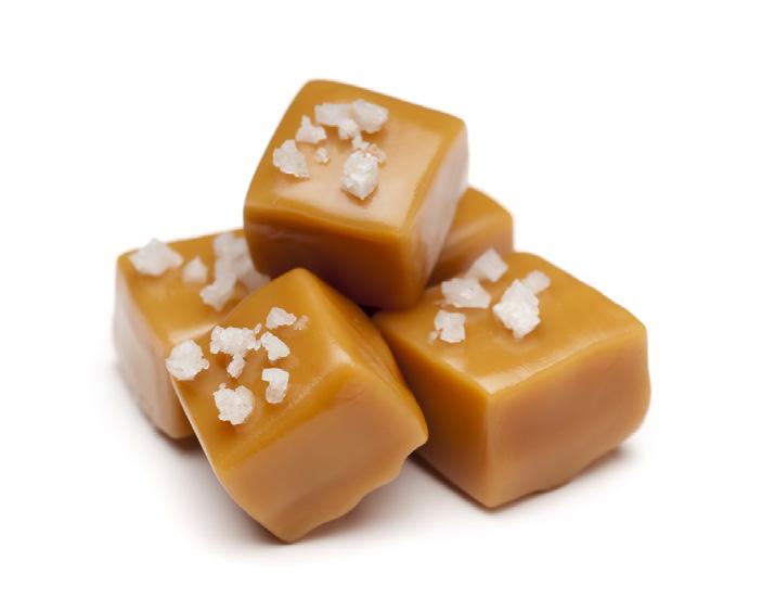 Caramel, vanilla, chocolate and white chocolate are predominantly sweet, while hazelnut has a sweet yet nutty flavor.