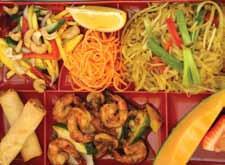 Thai Noodle chicken, fish cake, wonton, shrimp & veggies over rice noodles B2.