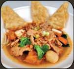 noodle and vegetables in Thai Noodle special broth. Tofu and Vegetables Chicken or Pork...$ 12.