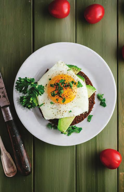 avocados 15 Avocado and Egg Breakfast Pizza Serves 4 Approximately 10 minutes 4 whole eggs 1 avocado, peeled, cored and sliced 4 pieces whole wheat pita bread Simple Ingredients Using a fork, mash