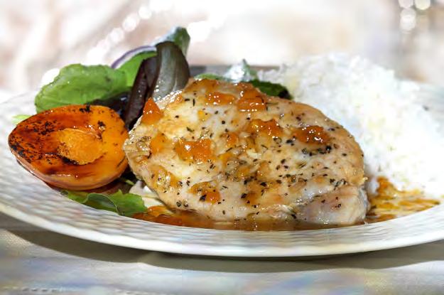 apricots 18 Apricot Curry Chicken Serves 4 Approximately 20 minutes 1 tsp. curry powder ½ tsp. salt ¼ tsp. ground black pepper 4 (4 oz.
