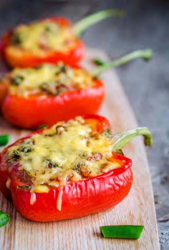 bell peppers 31 Stuffed Pepper Lasagna Boats Serves 12 Approximately 90 minutes 6 red peppers, halved and seeded 1 pound lean ground beef 3 (8-oz. each) cans tomato sauce 1 (6-oz.