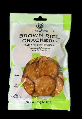 Brown Rice Cracker Tamari Brown Rice Cracker Black Sesame Made with brown rice and Tamari wheat-free soy sauce. Eat as snack alone or with your favorite topping or dips.