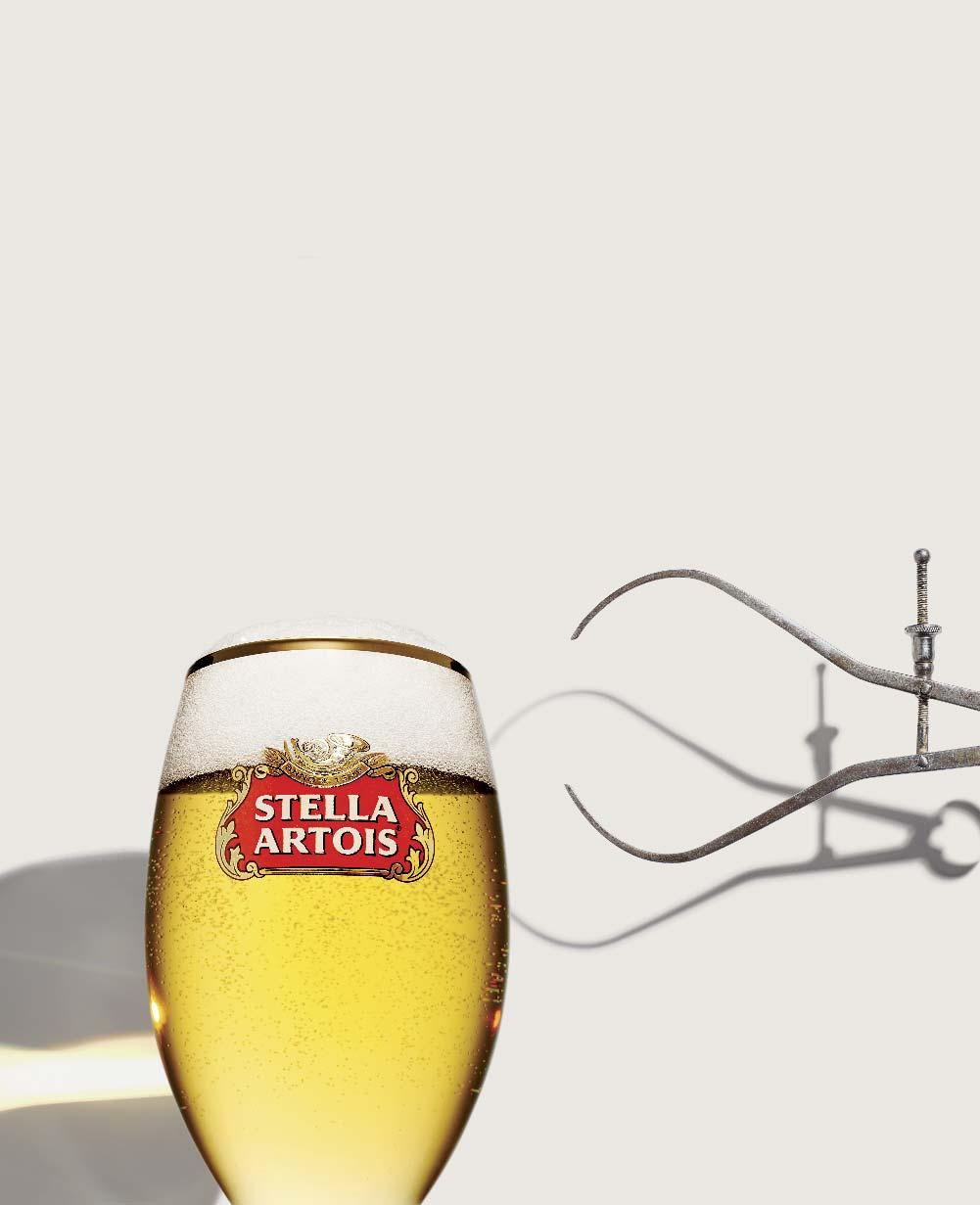 & Traditions Stella Artois Pouring Ritual Step : The Judgment The rich tradition of the brand is symbolized by the beautiful Stella Artois chalice, along with an exacting Belgian pouring ritual that