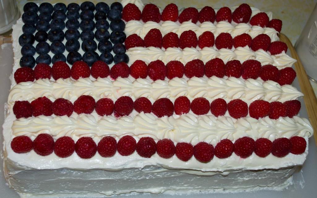 4 th of July Flag Cake Use Raspberries and