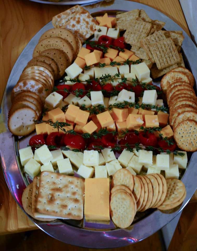 Christmas Tree Cheese Platter Arrange cheese squares,