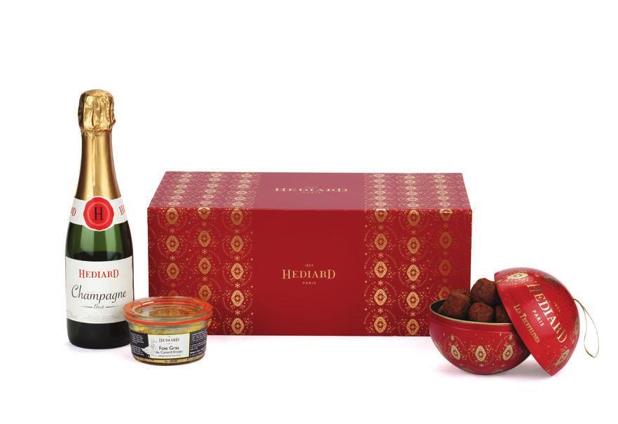 GF AS GF AS he essential gourmet gift of your oliday season, with a selection of our winter favourites: a half bottle of édiard hampagne, a whole duck foie gras produced in France from French duck,