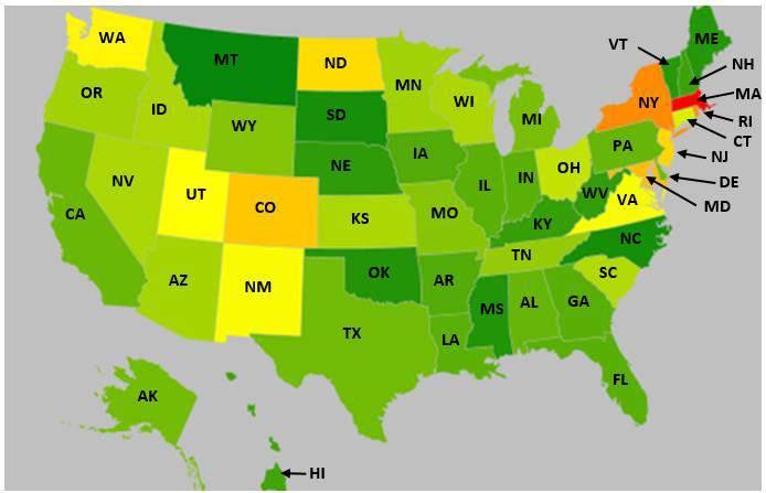 Table 2. Most common food allergy diagnoses by state, 2016 (diagnoses for each state ranked in order from most common).