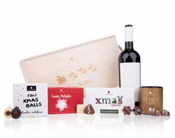 wine, Premier Quadro little wooden box, cherries in chocolate and